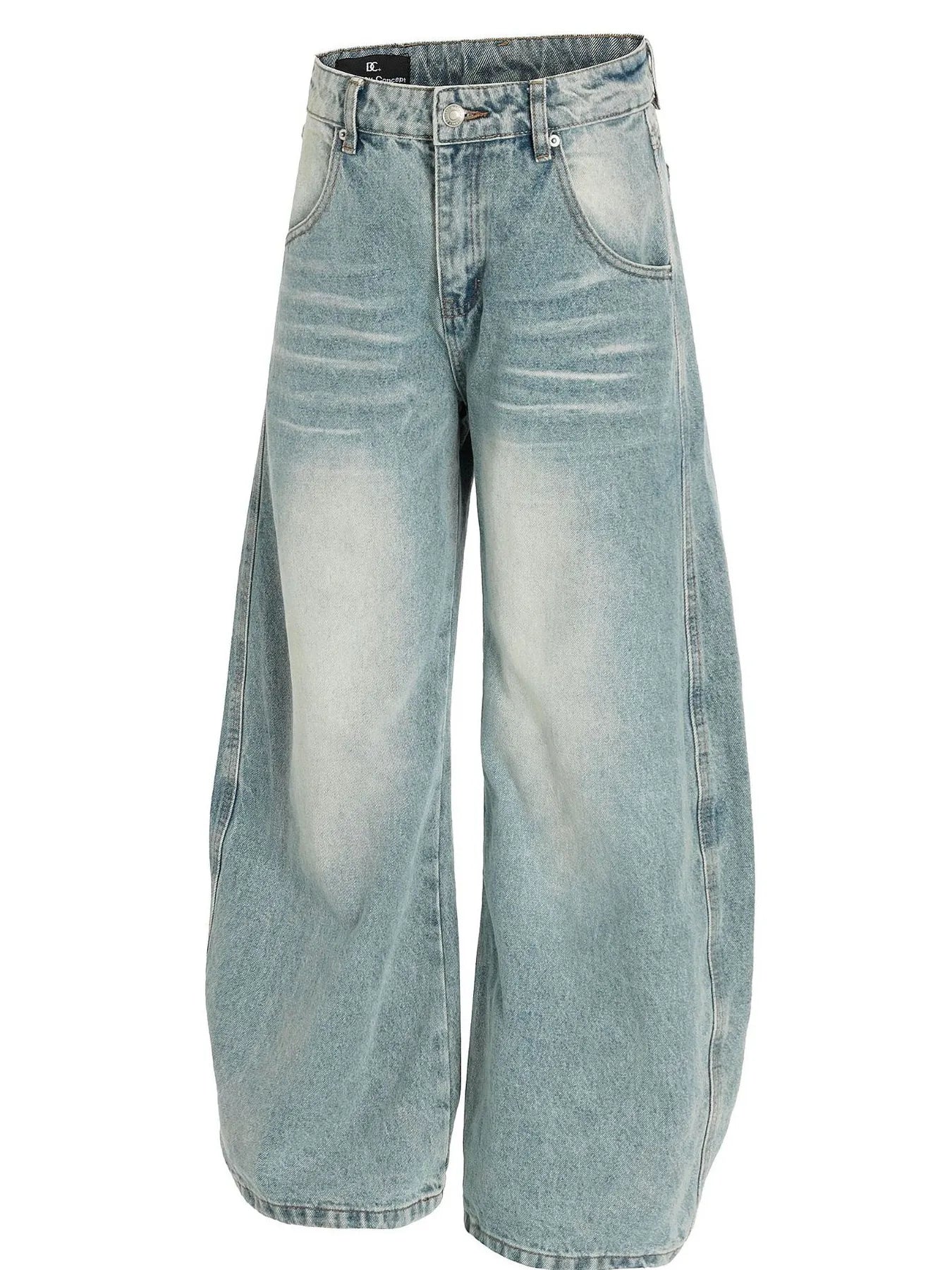 Men's Washed Wide Leg Baggy Jeans - Image 2