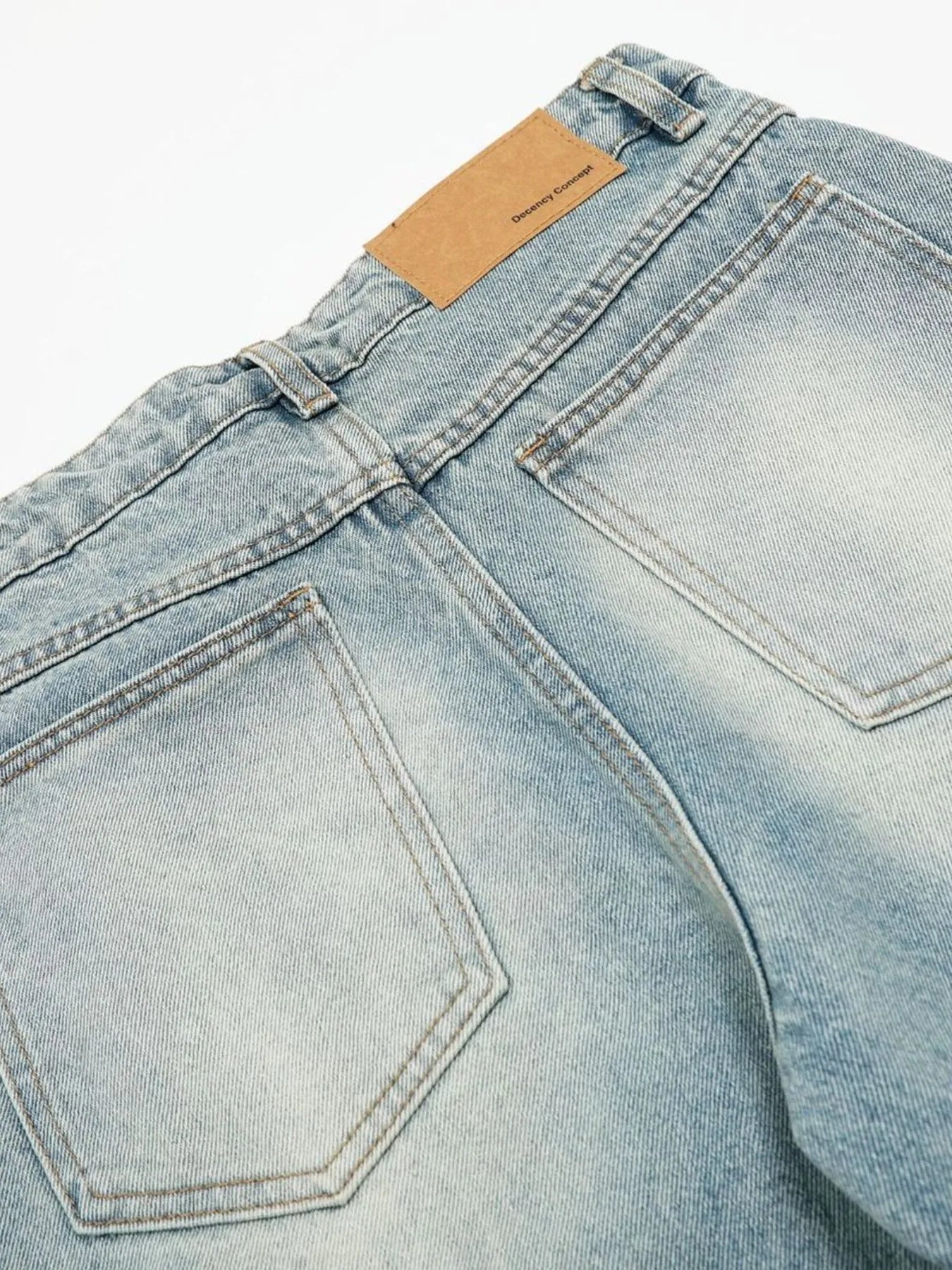 Men's Washed Wide Leg Baggy Jeans - Image 7