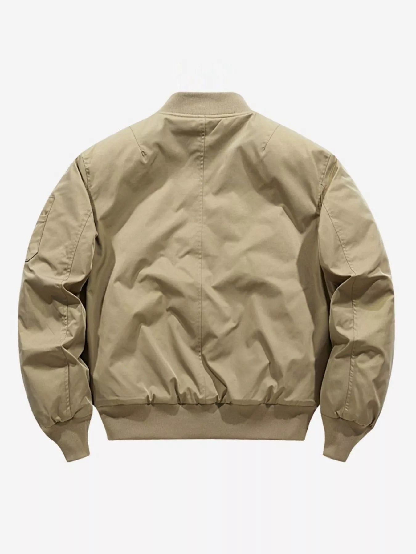 Men's Plus Size Bomber Jacket with Zipper - Image 4