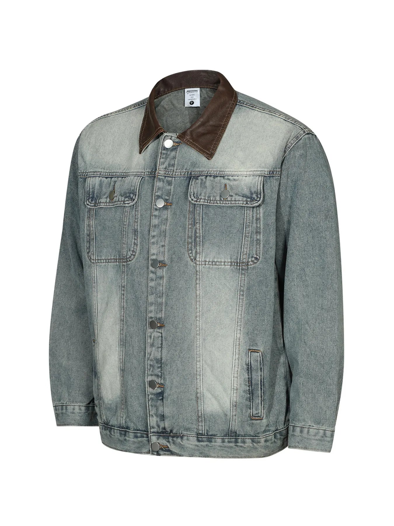 Men's Button Up Long Sleeve Denim Jacket - Image 2
