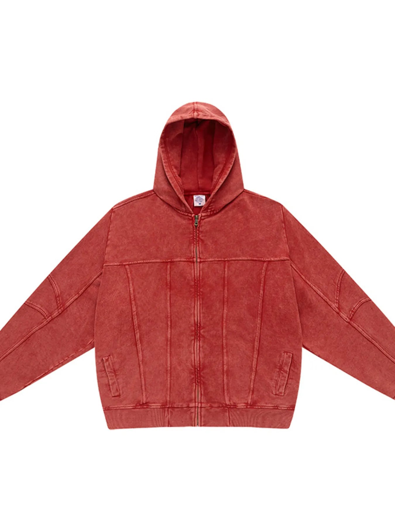Men's Washed Zip Up Casual Hoodie - Image 3