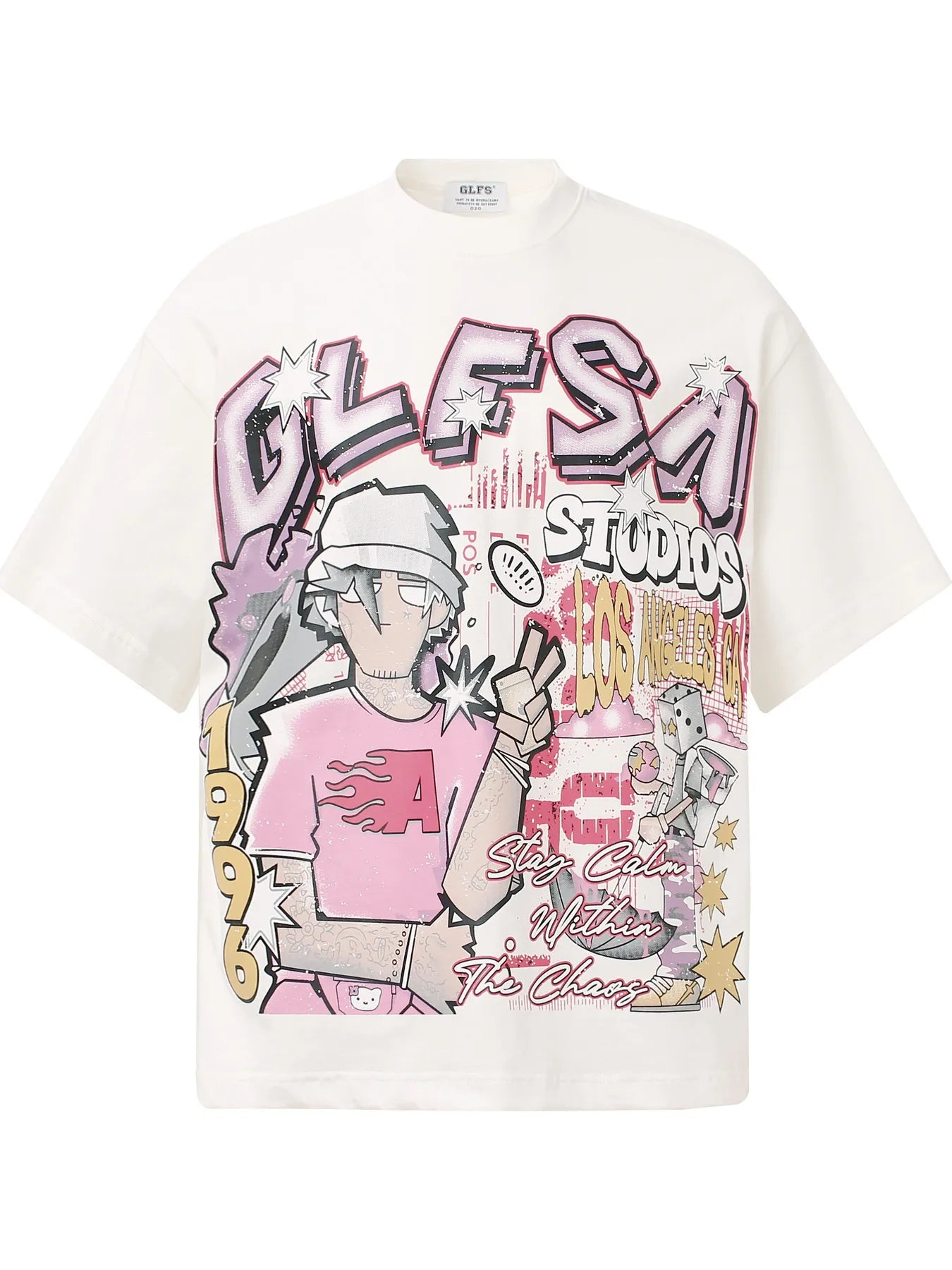 Men's Washed Anime Graphic Oversized T-Shirt - Image 3