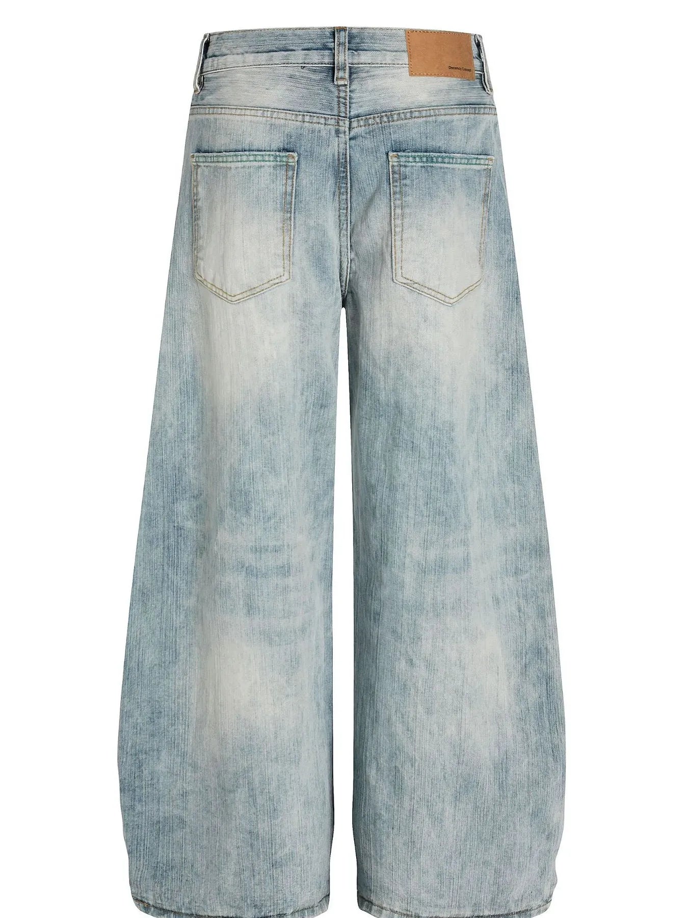 Men's Washed Wide Leg Baggy Jeans - Image 3