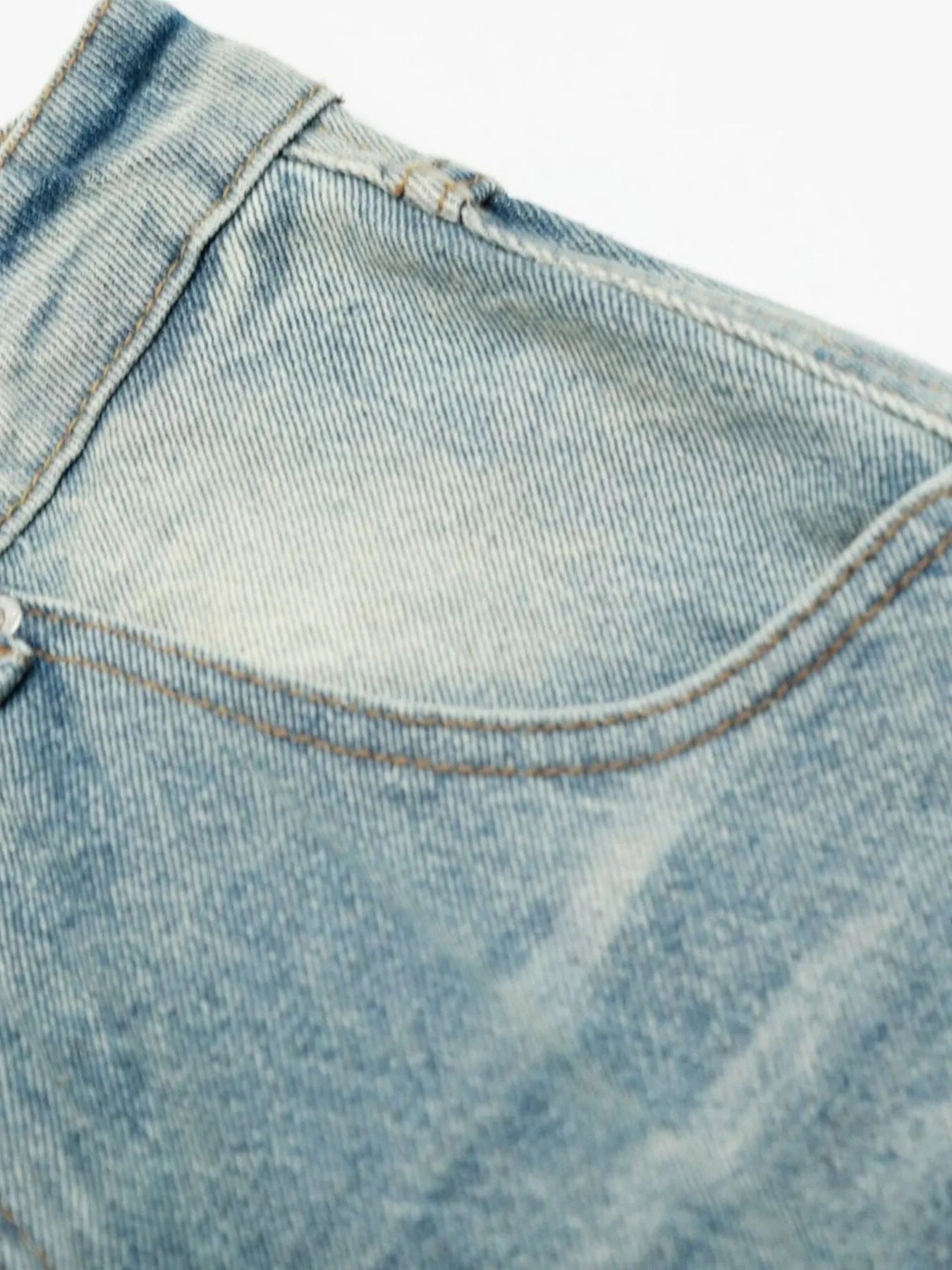 Men's Washed Wide Leg Baggy Jeans - Image 5