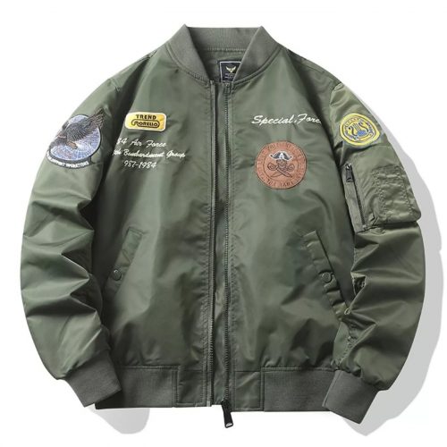 Men's Plus Size Zip Up Bomber Jacket