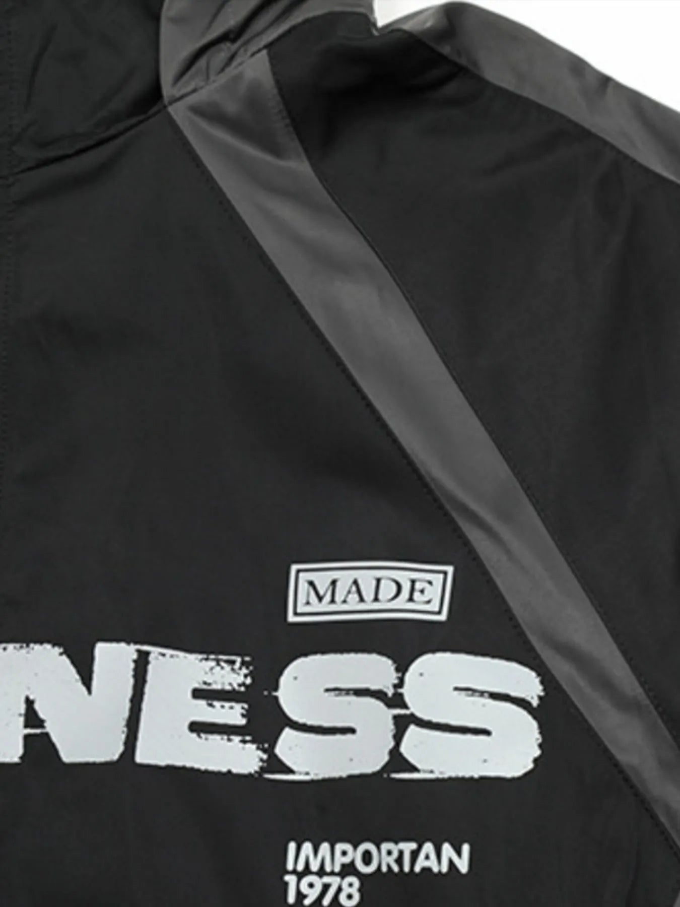 Men's Letter Zip Up Hooded Windbreaker Jacket - Image 7