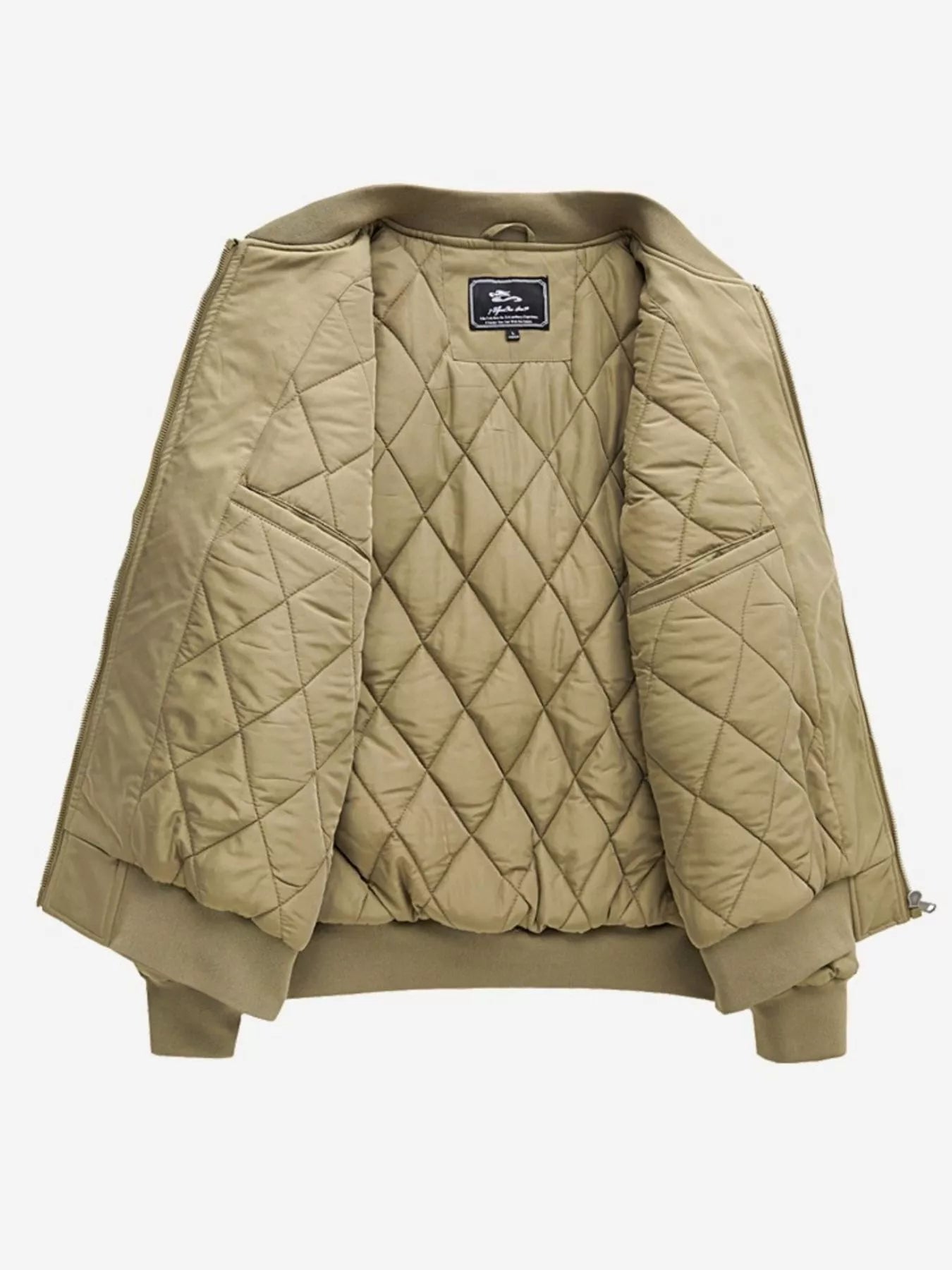 Men's Plus Size Bomber Jacket with Zipper - Image 2