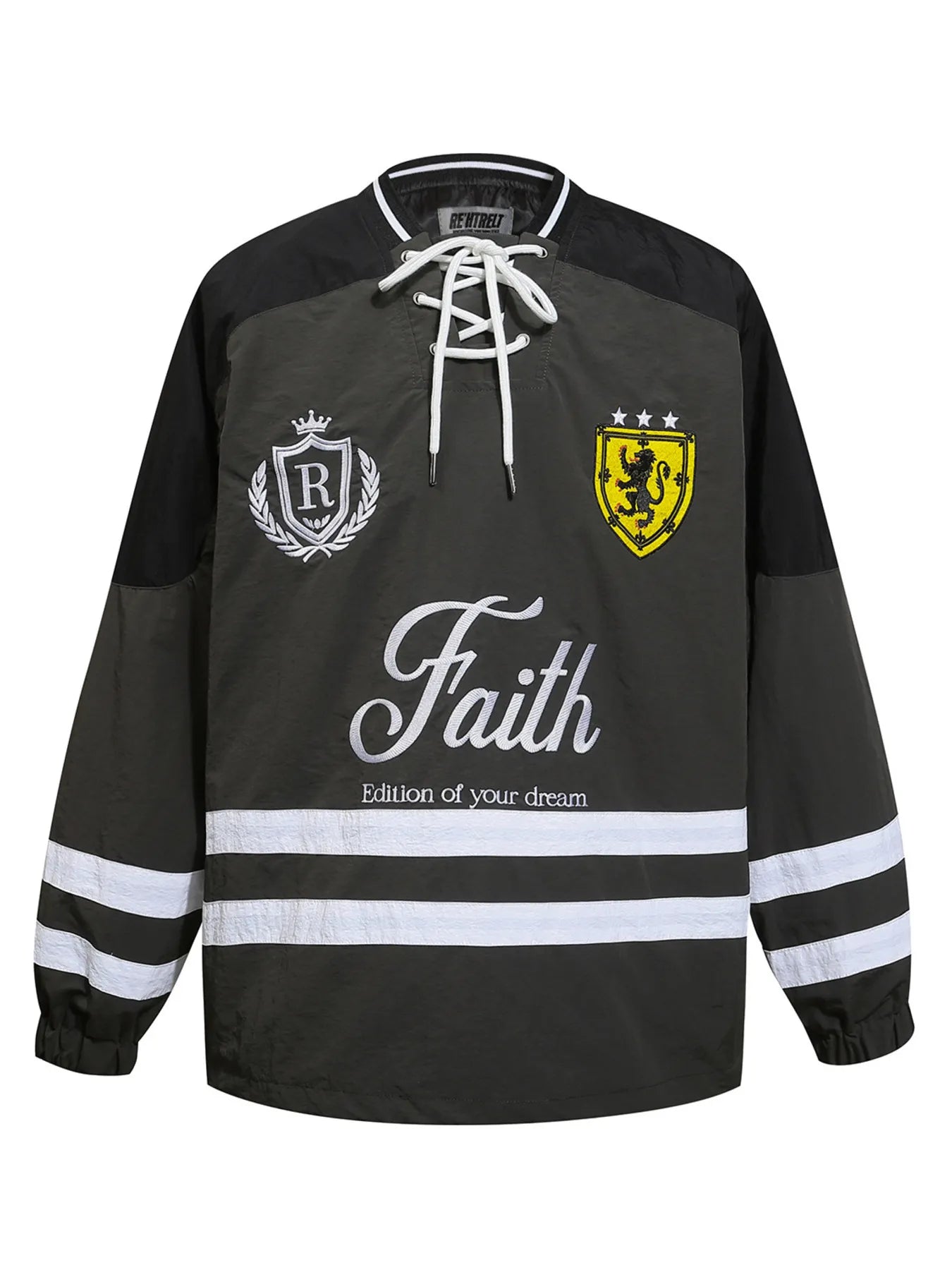 Men's Letter Lace Up Long Sleeve Top - Image 3