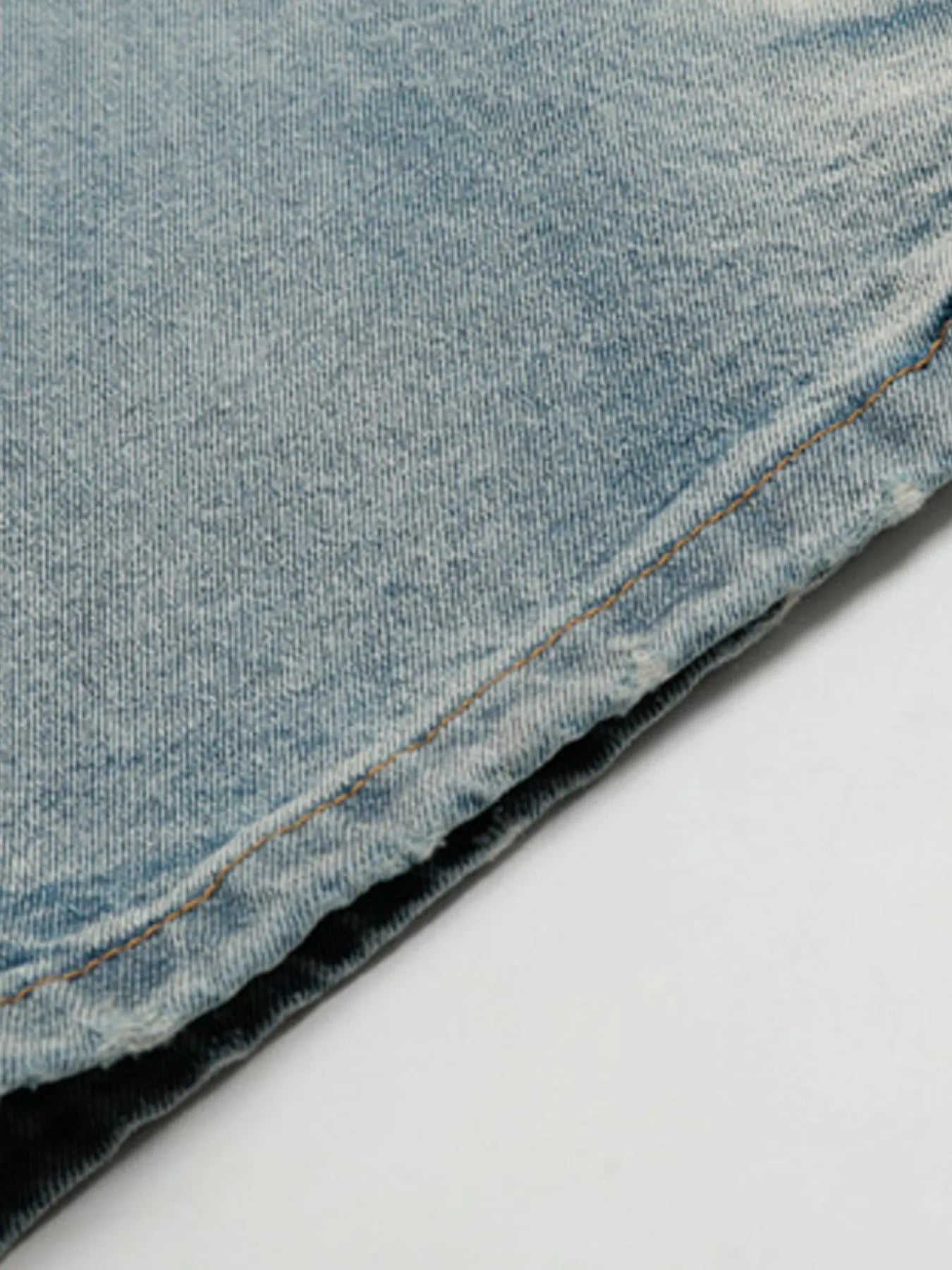Men's Wide Leg Wash Denim Jeans - Image 5