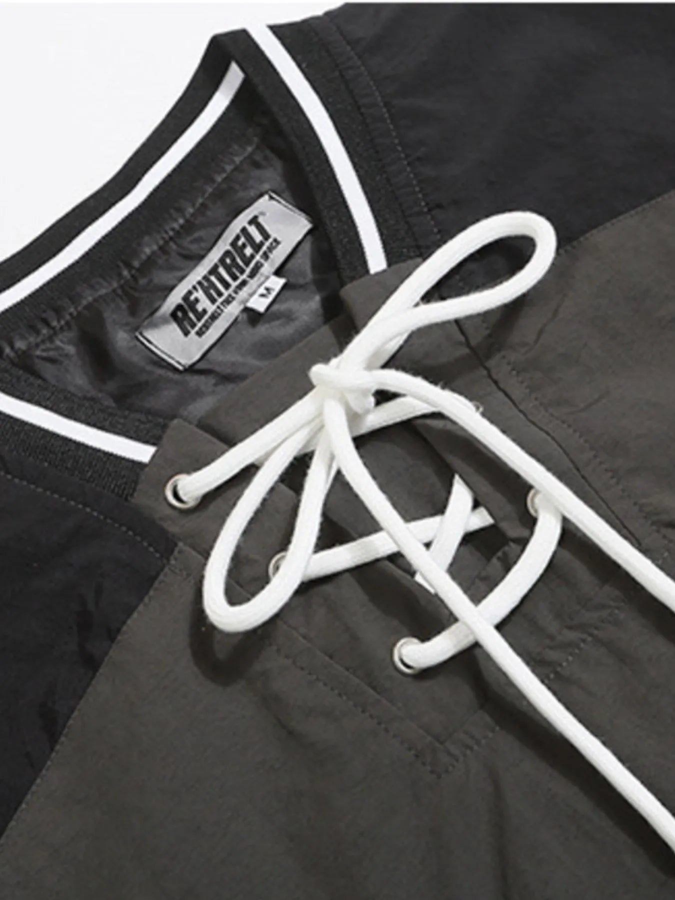 Men's Letter Lace Up Long Sleeve Top - Image 5