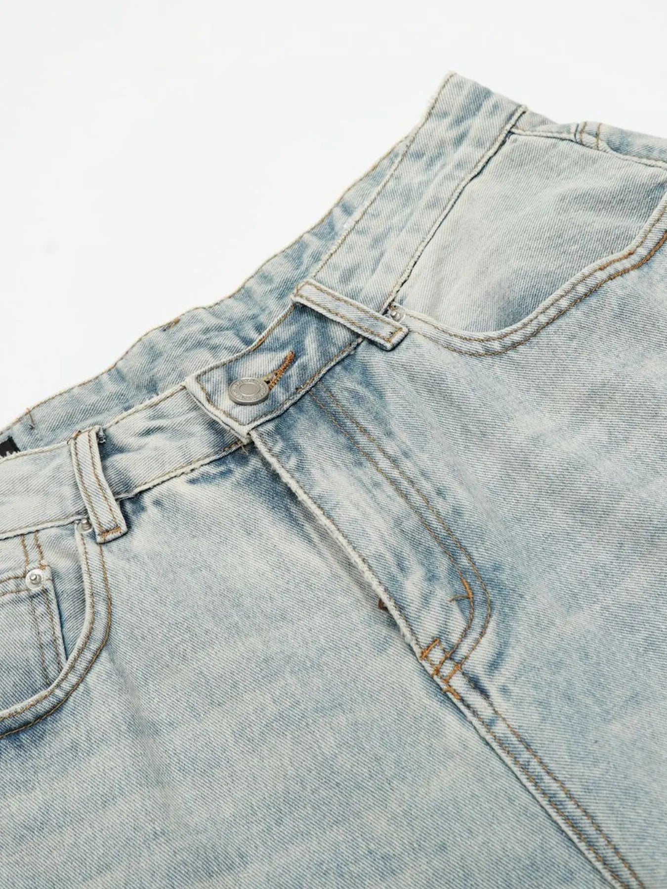 Men's Wash Wide Leg Denim Shorts - Image 12