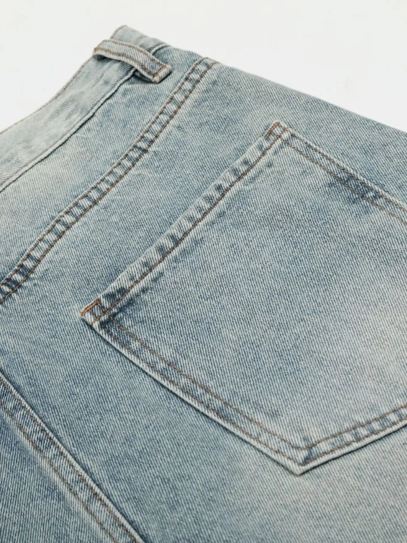Men's Washed Distressed Curved Jeans - Image 6