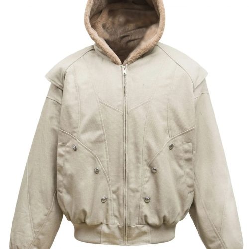 Men's Sherpa Lined Hooded Bomber Jacket