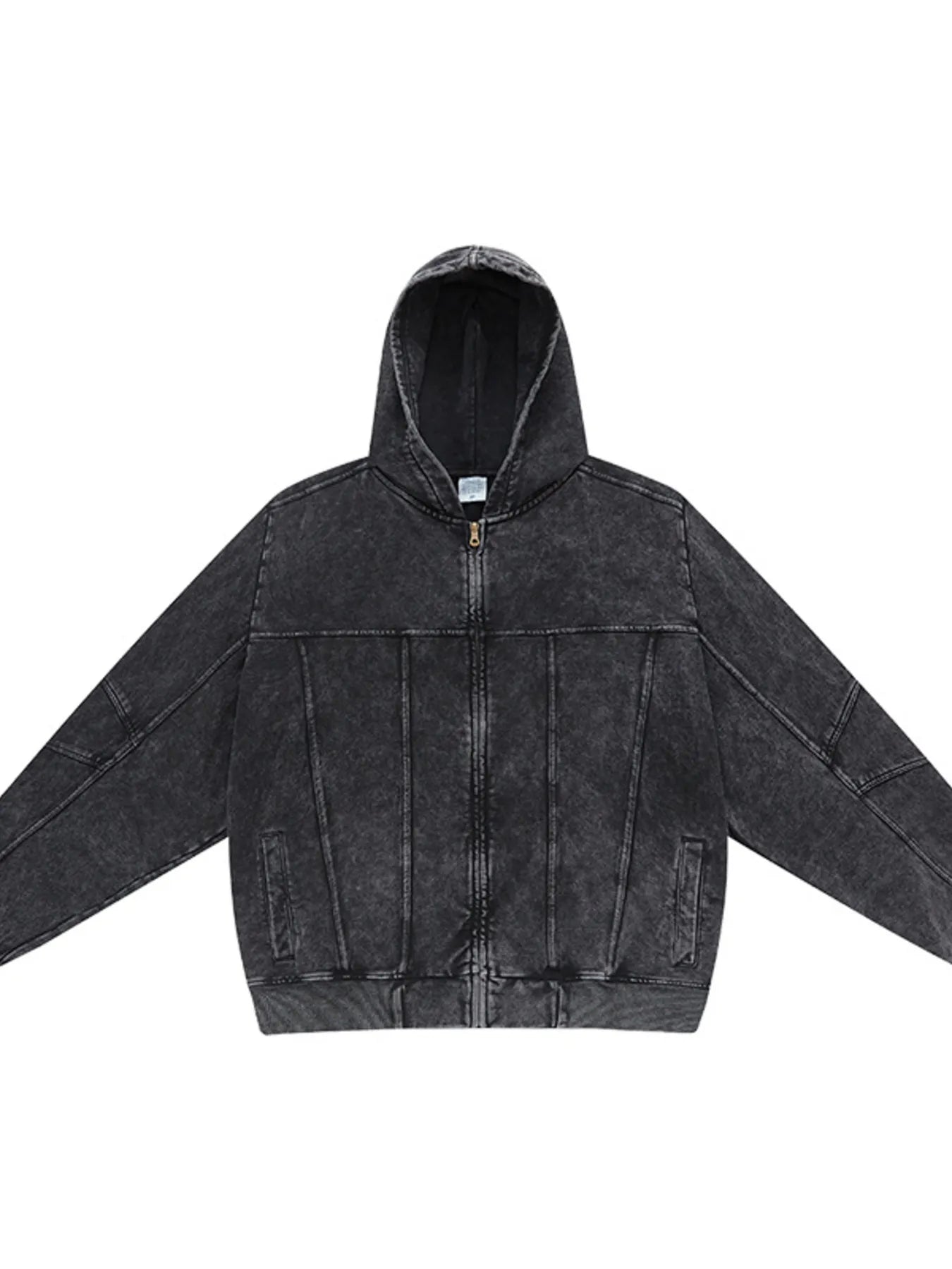 Men's Washed Zip Up Casual Hoodie - Image 2