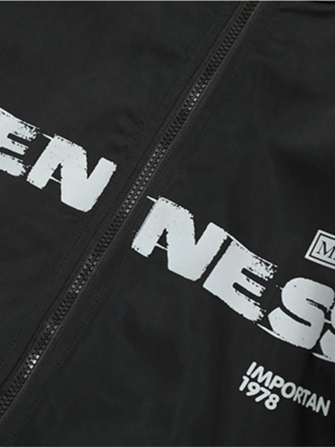 Men's Letter Zip Up Hooded Windbreaker Jacket - Image 4