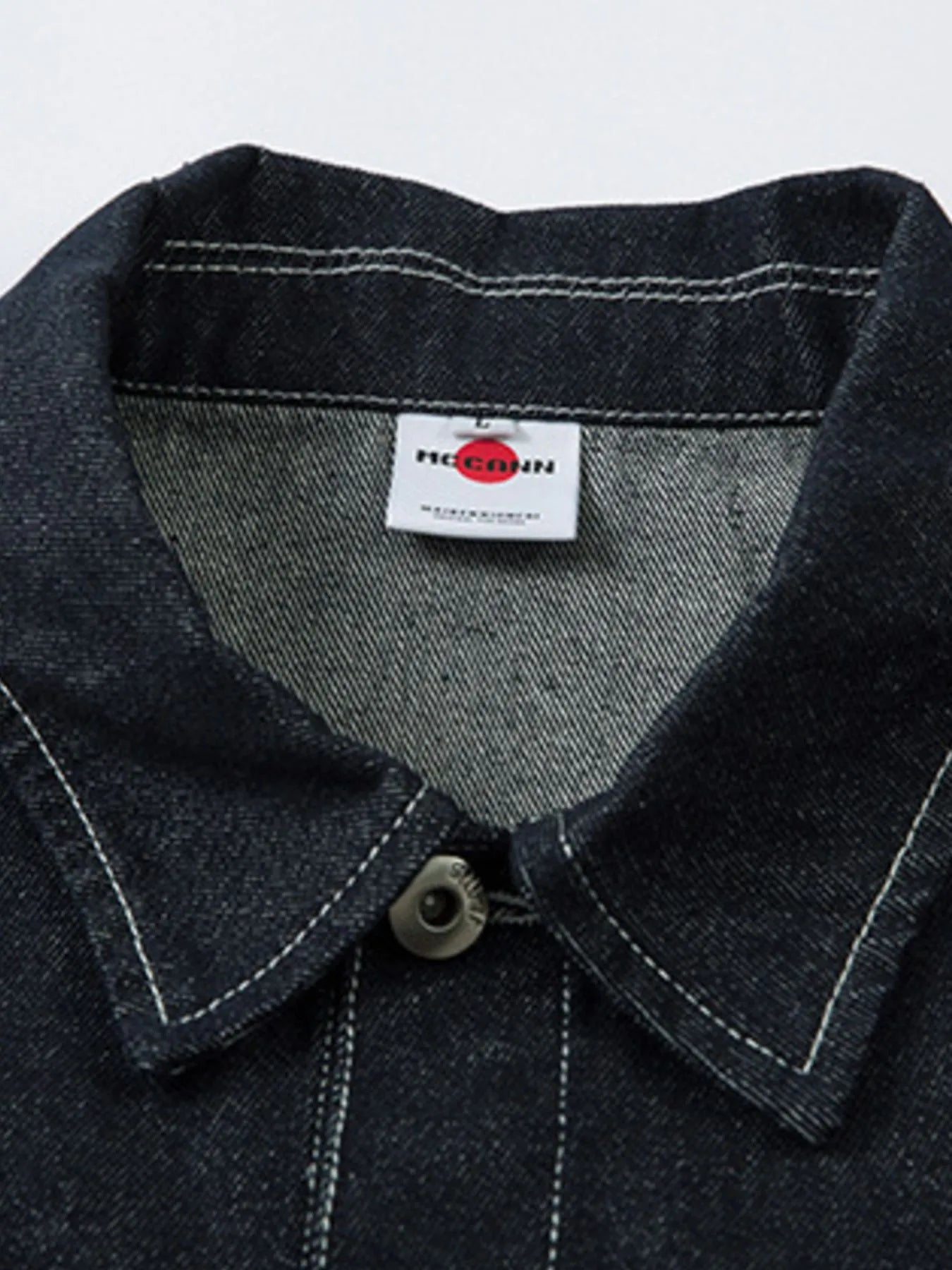 Men's Contrast Stitching Button Up Denim Jacket - Image 4